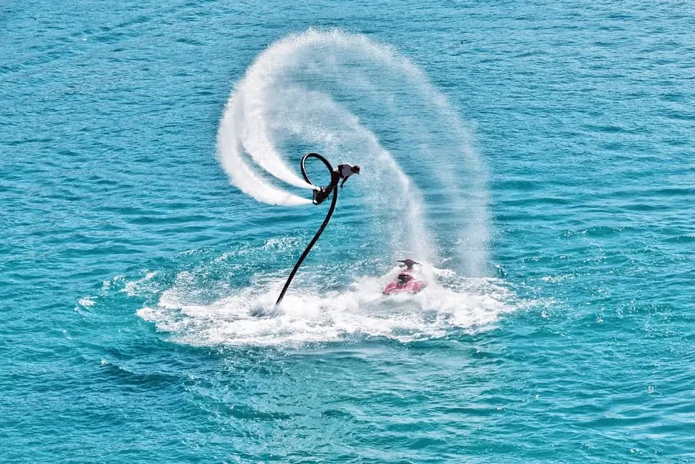 Flyboarding above the water in Dubai