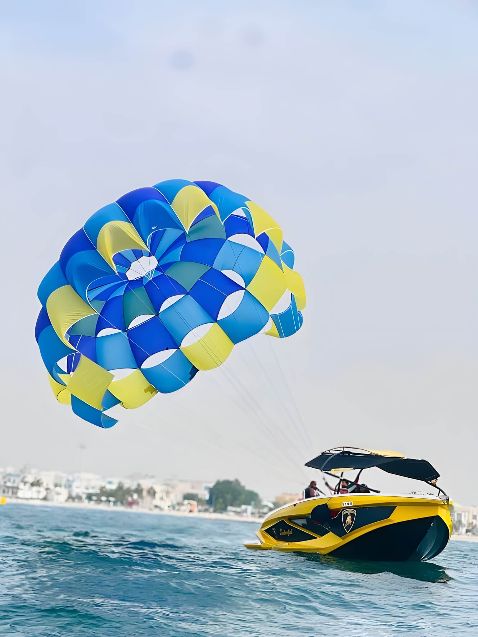 Parasailing high above the Arabian Gulf in Dubai